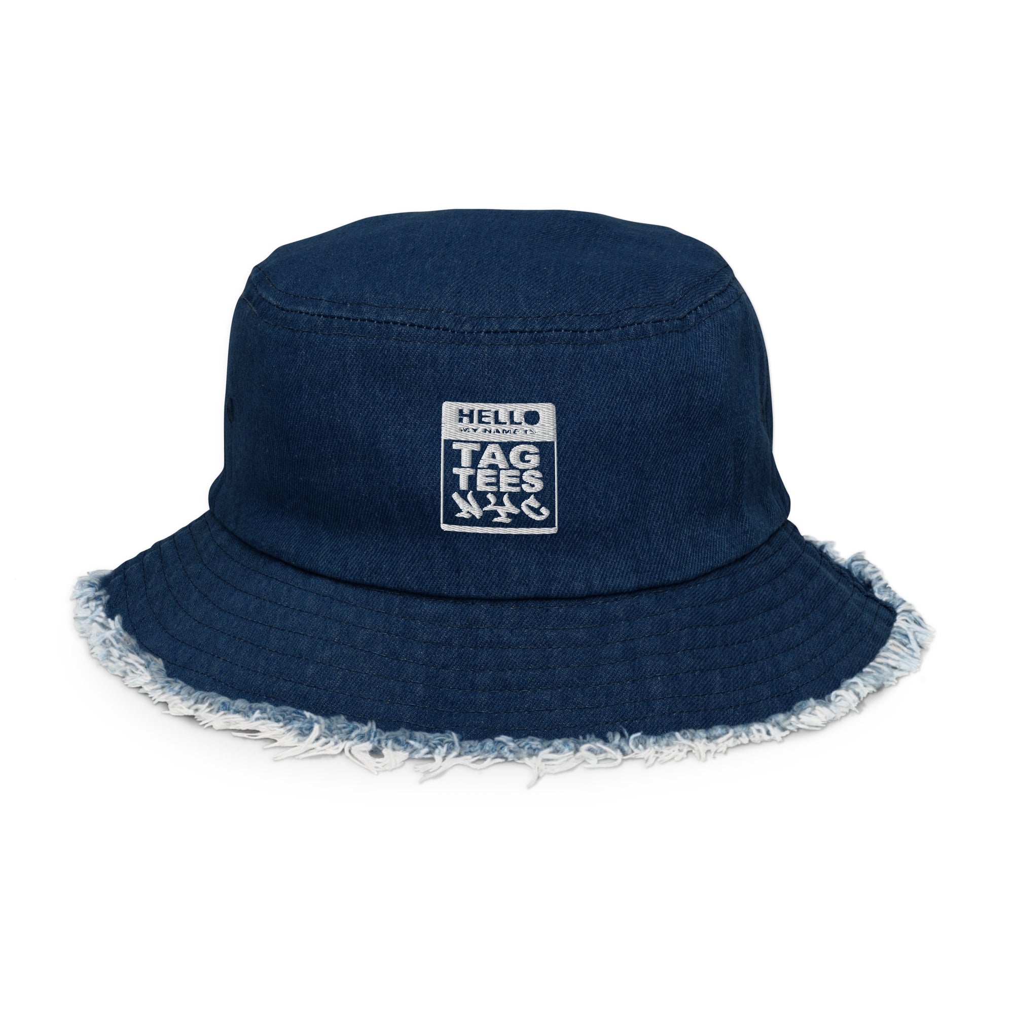 Tag tees NYC Distressed denim bucket hat