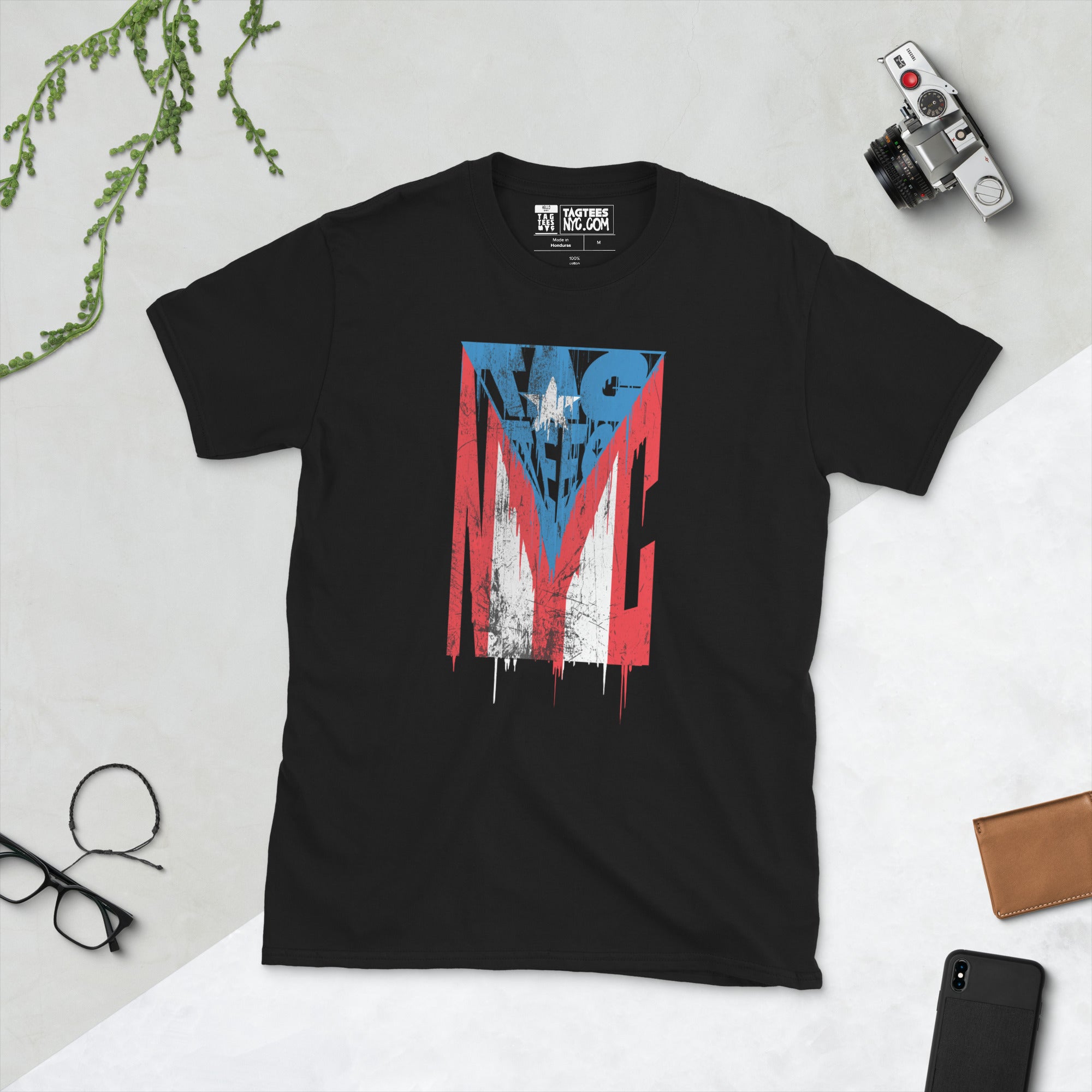 TAG TEES NYC PUERTO RICAN FLAG Short-Sleeve Unisex T-Shirt