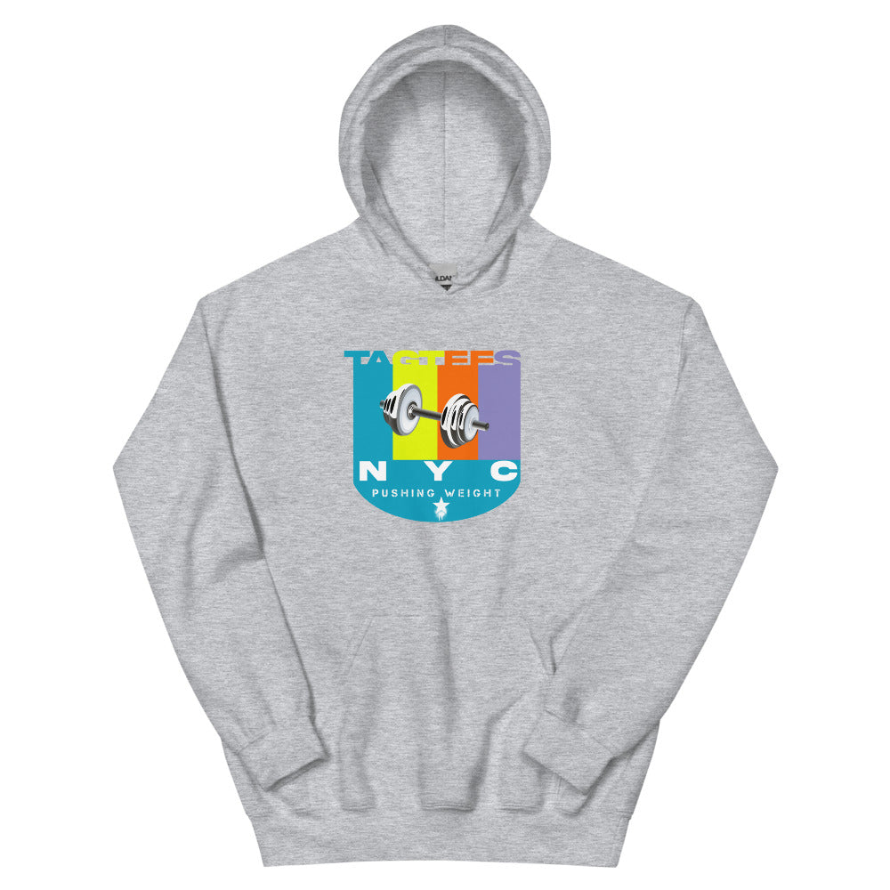 Pushing Weight Unisex Hoodie by TAG TEES NYC